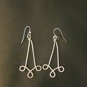 Silver Twisted Drop Earrings